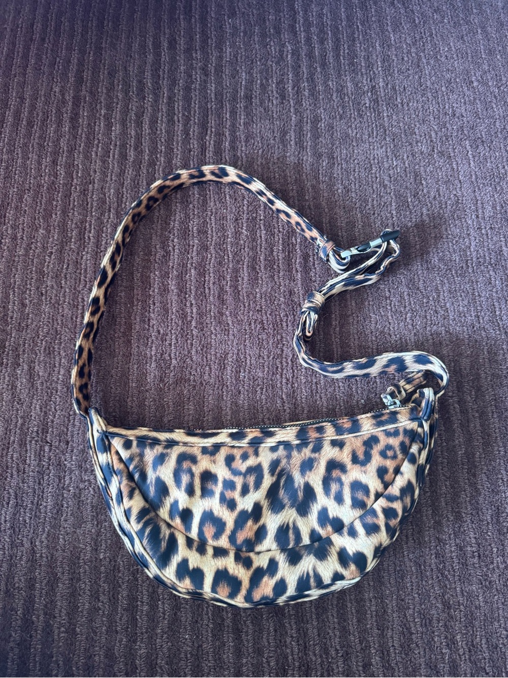 Zara | Leopard Print Crescent Crossbody Bag